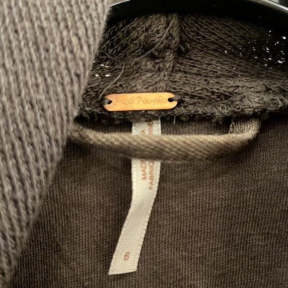 Free people waxed denim scarf Moto jacket - Picture 3 of 7